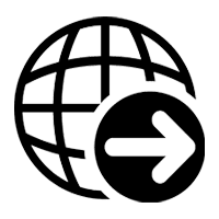International export icon with globe and arrow