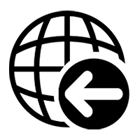International import icon with globe and arrow