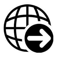 International export icon with globe and arrow
