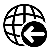 International import icon with globe and arrow